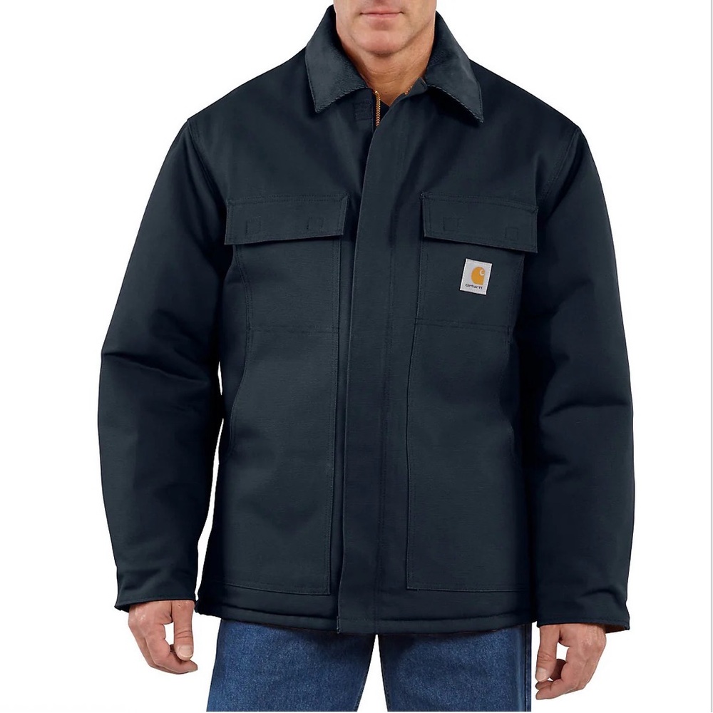 NEW Carhartt Men's Work Jacket Dark Navy Loose Fit Traditional Size Large TALL